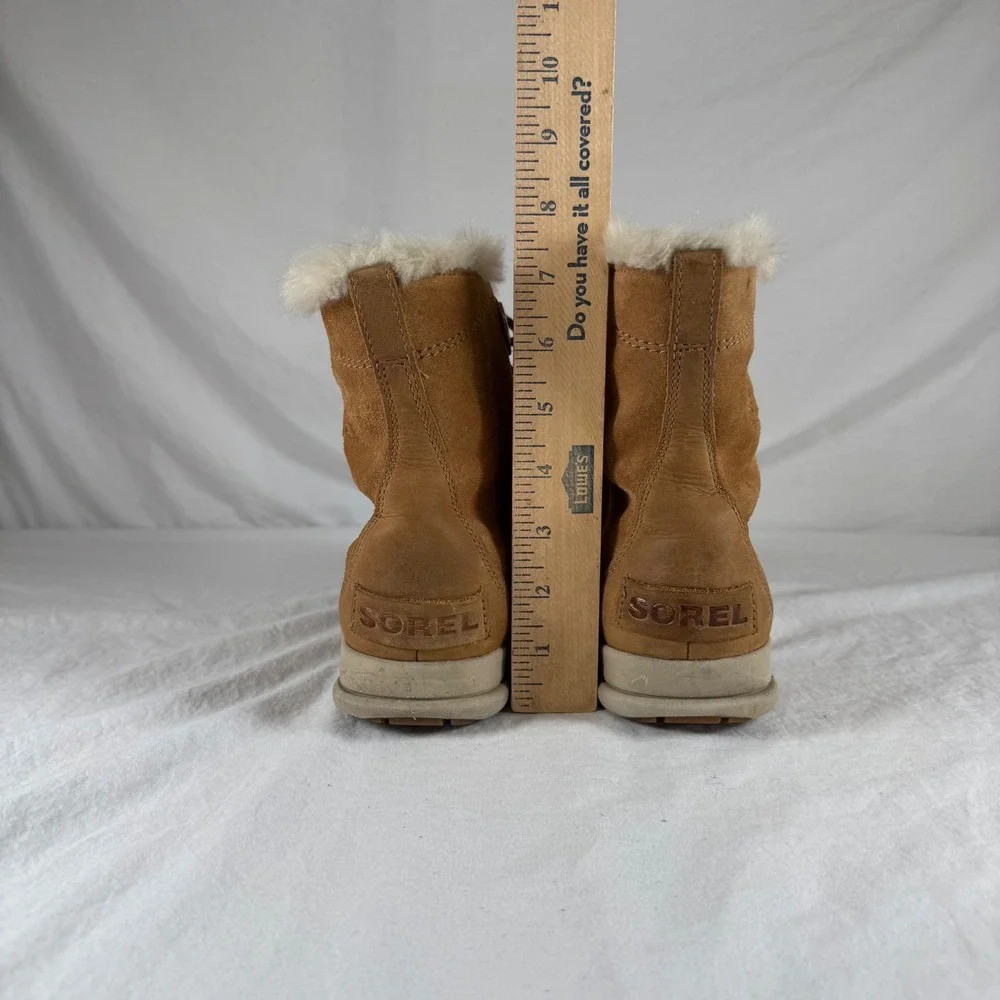 Sorel Women's Size 9.5 Brown Joan Waterproof Faux Fur Suede Boots NL3039-224
